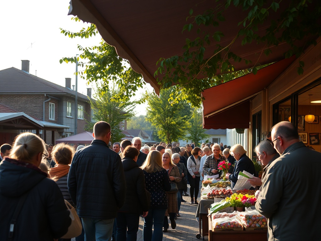 Ilustracja symbolizująca Dzień Ziemi z elementami przyrody i miasta Białogard.